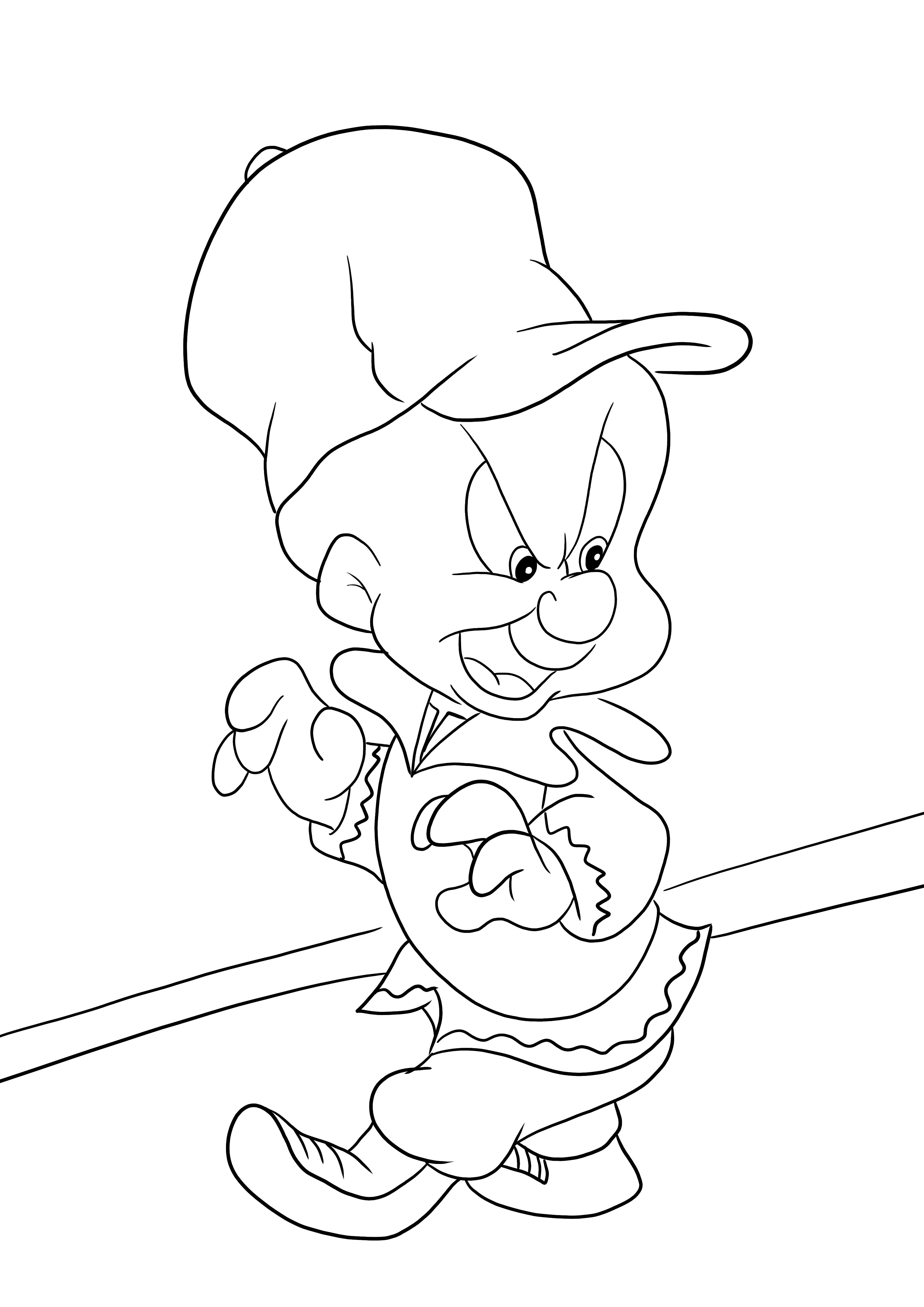 Elmer Fudd van Looney Tunes-gratis downloadbare en kleurplaat kleurplaat
