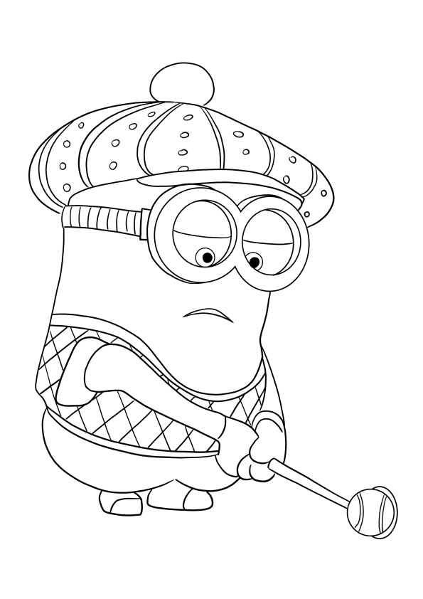 Kevin the Minion from the Despicable me movie for free printing and coloring