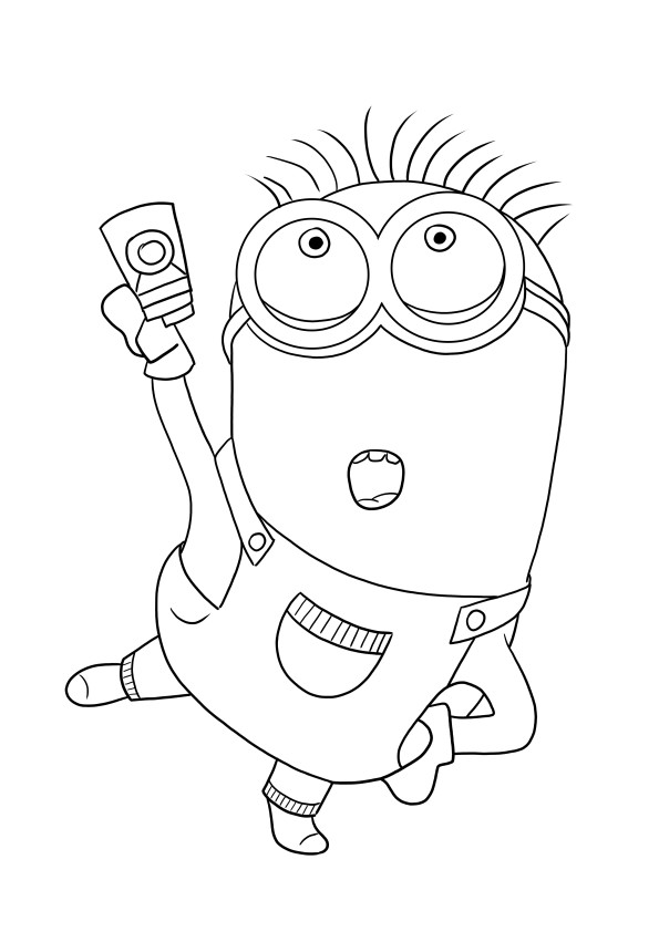 Minion Dave free printable picture to color for kids