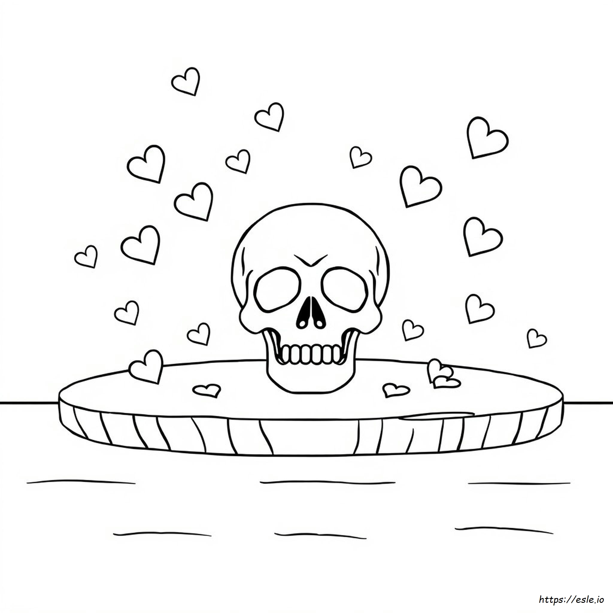 Coloring Pages Skulls And Hearts