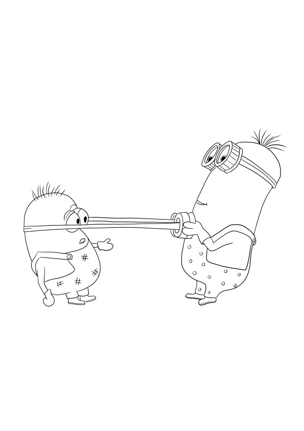 Tim and Dave from Despicable Me movie to print and color for free