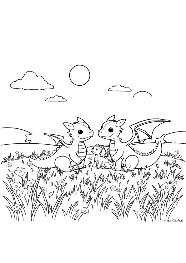 Dragão Gatinho Para Colorir