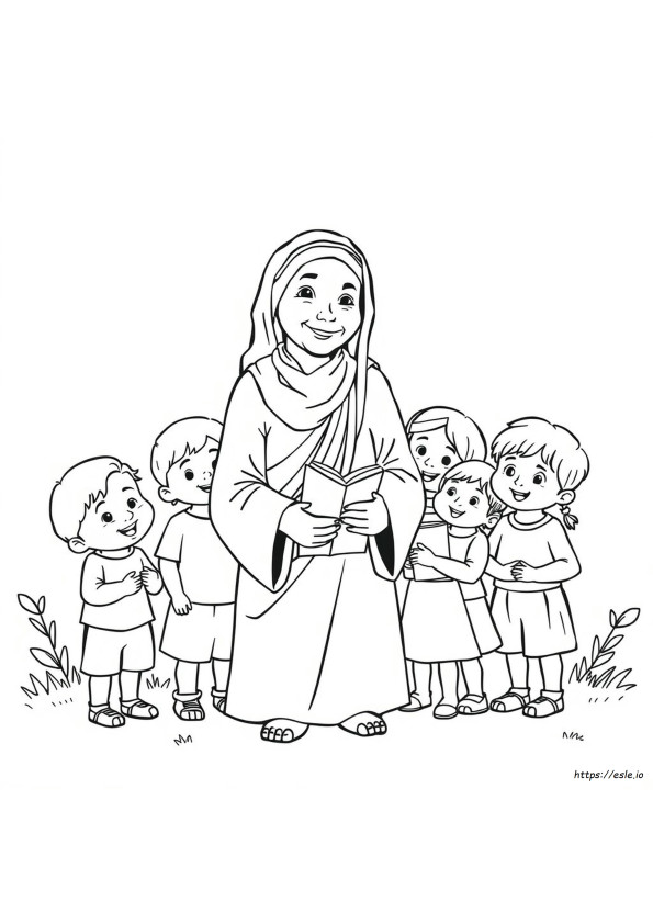 Äiti Teresa Värityskuvat Lapsille