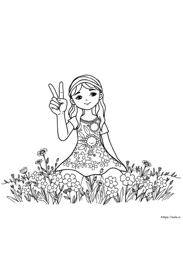 Dibujos Para Colorear De Signo De Paz Hippie