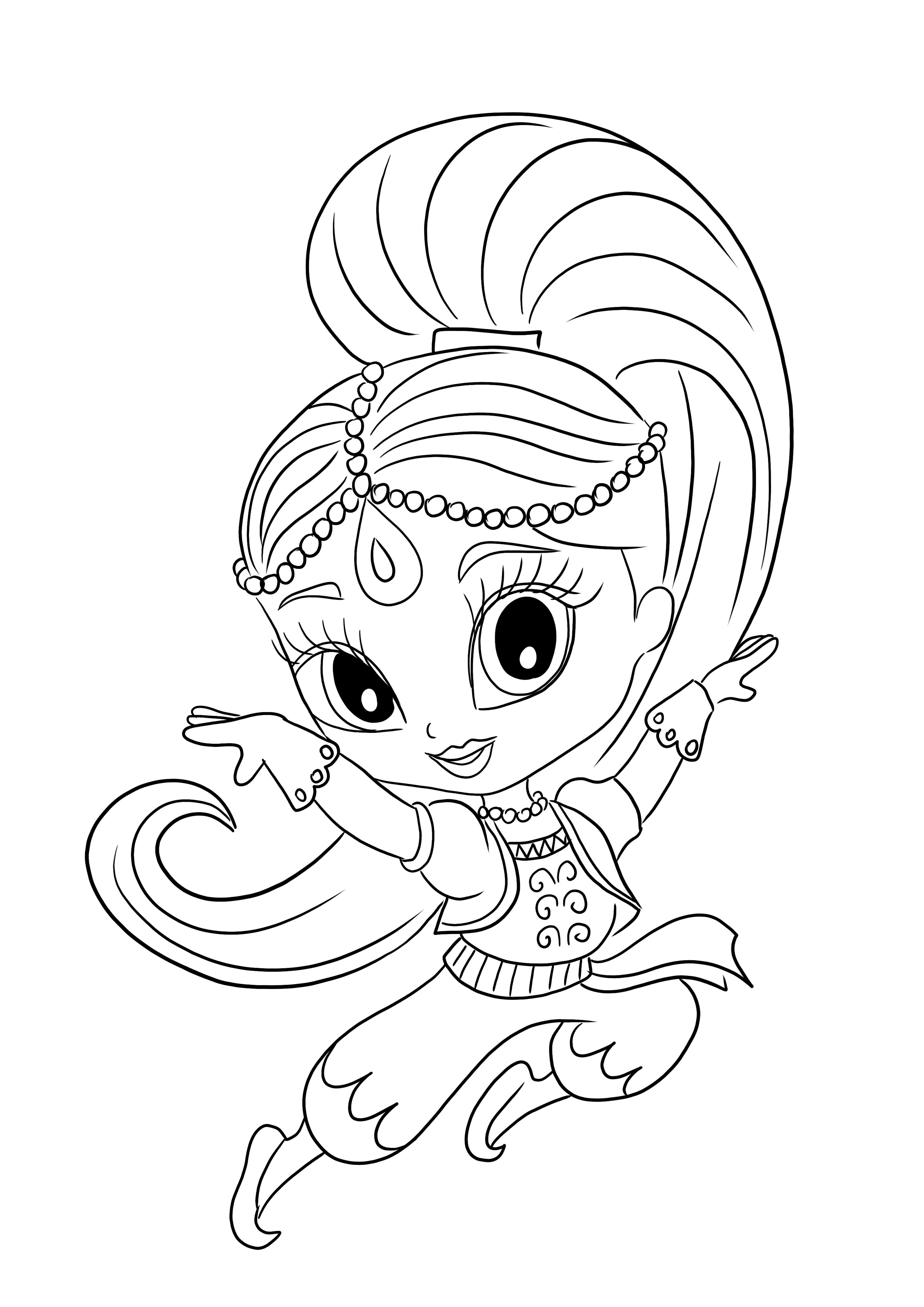 Happy Shimmer dancing is free to download or print and easy to color