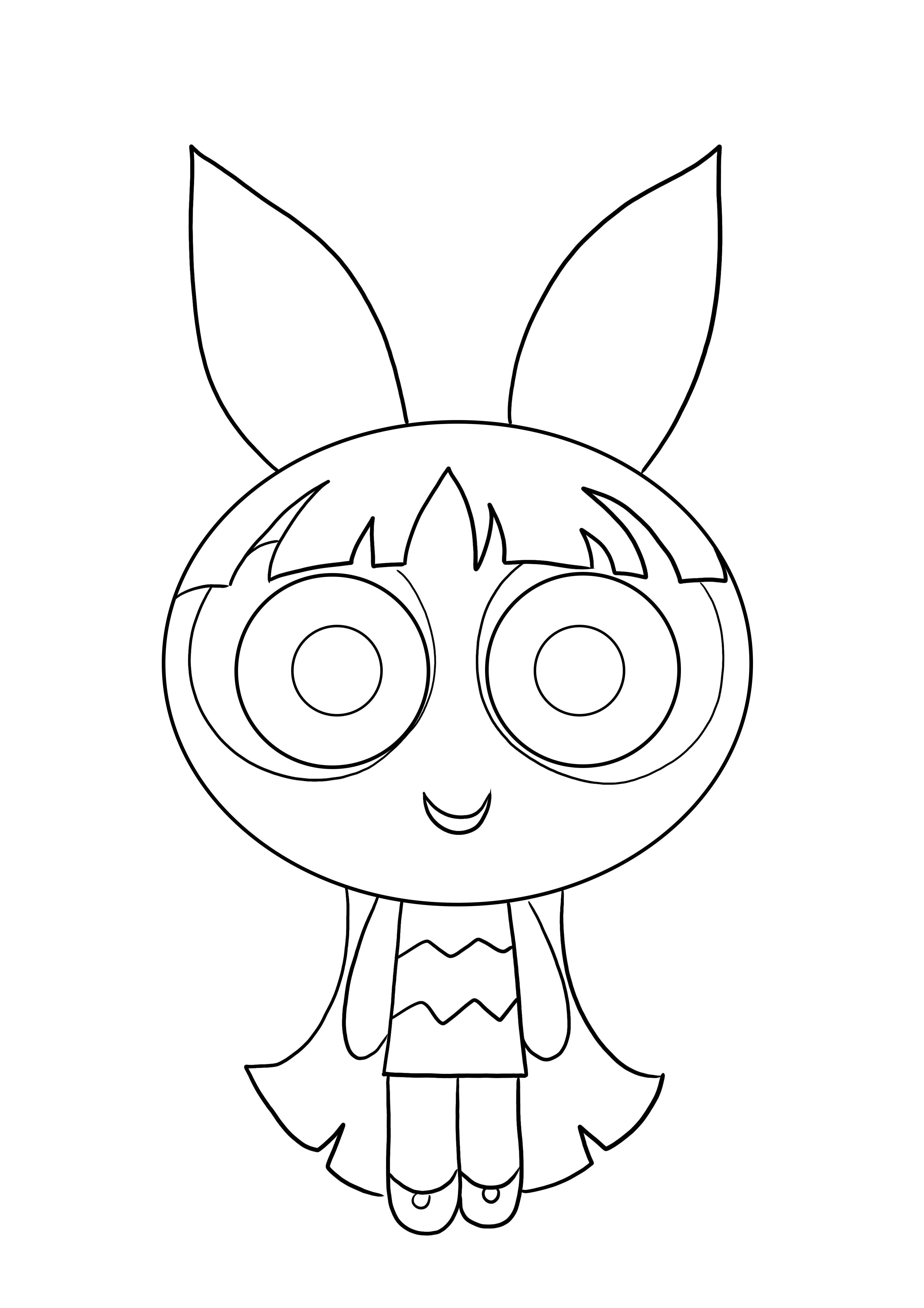 Blossom from Powerpuff Girls-free for printing and coloring for kids