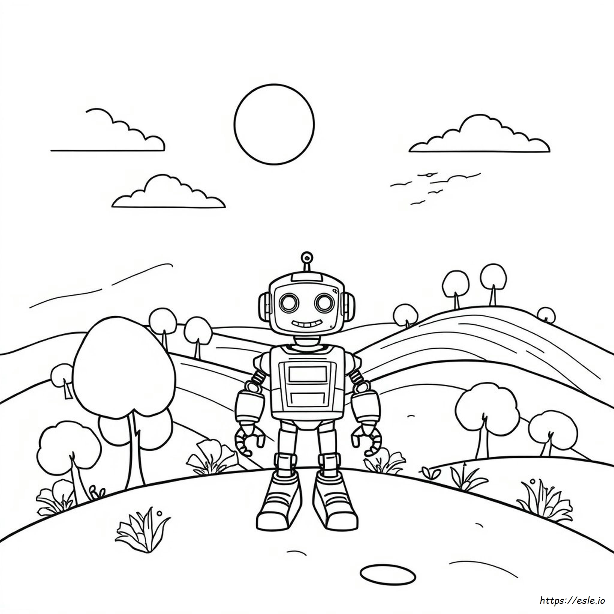 Robot Coloring Page For Kids