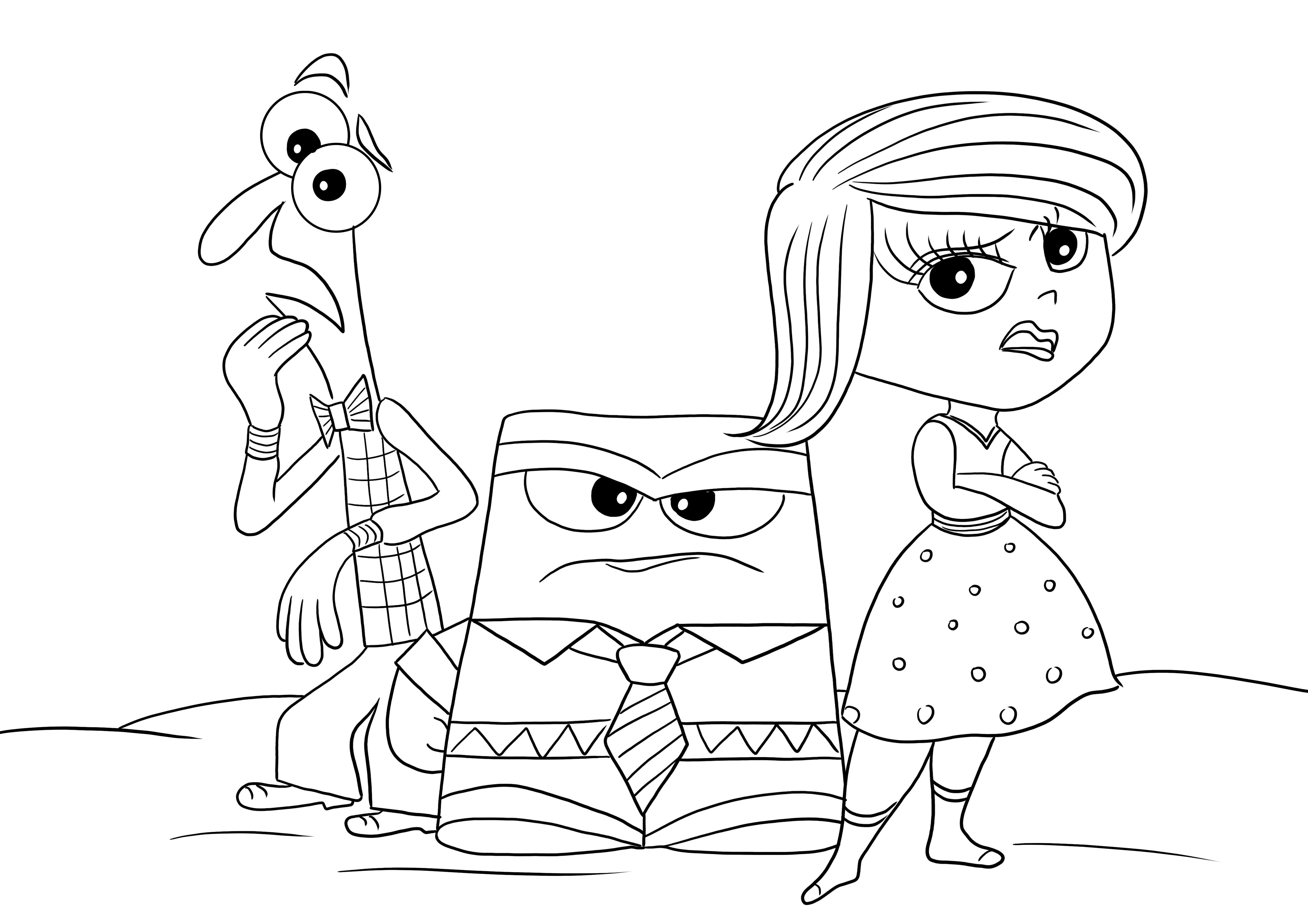 Fear-Anger-Disgust ready to be colored image and free to download