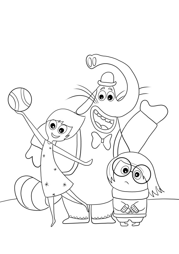 Our coloring page of Joy-Sadness-Bing Bong is free to print and easy to color by kids