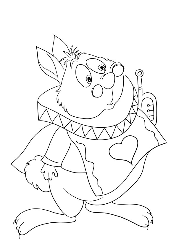 The White Rabbit coloring page-free to print or save for later and color
