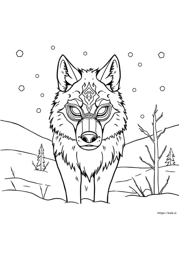 Máscara De Lobo Para Colorir