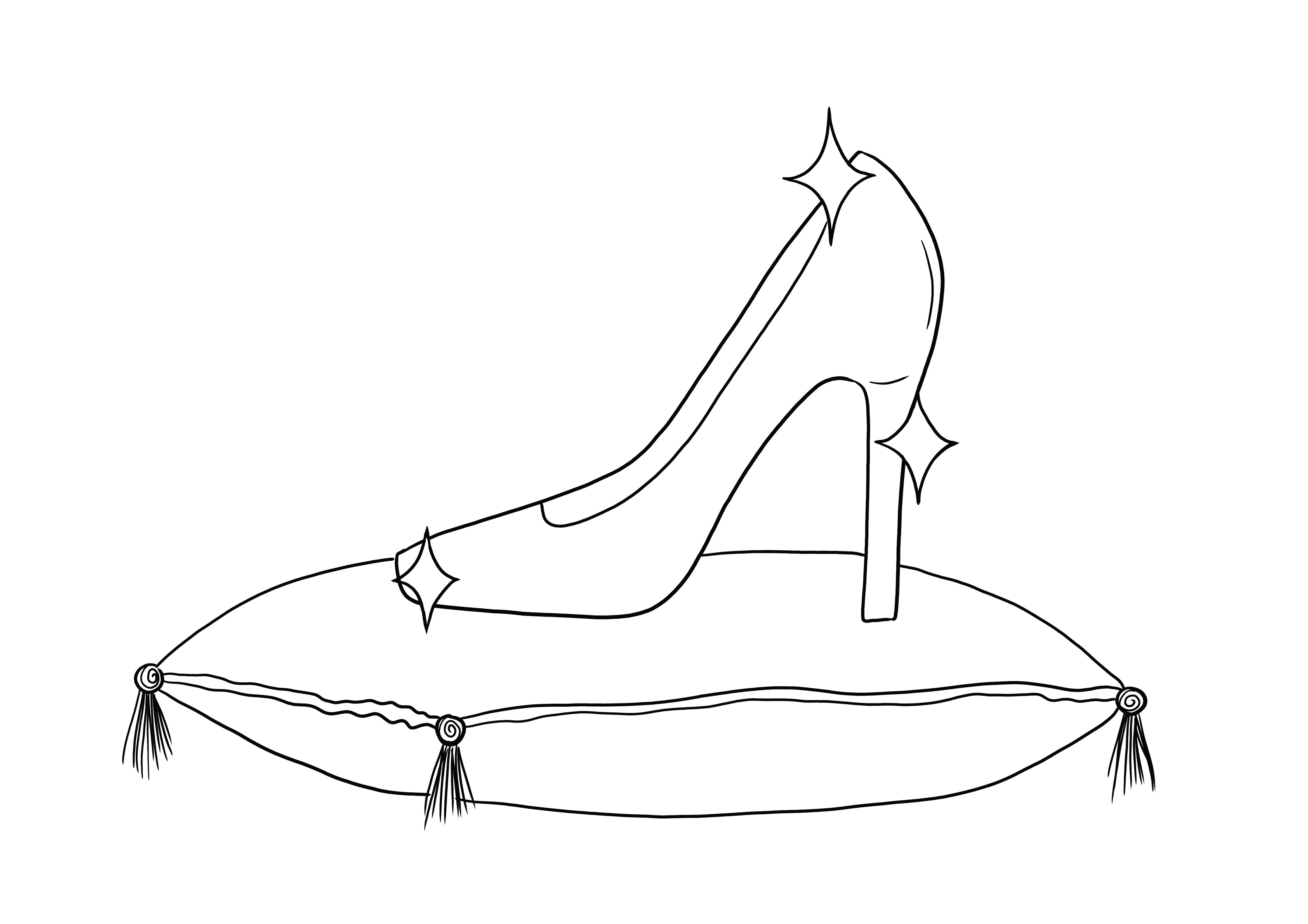 Cinderella-Schuh-freier Malbogen zum Ausmalen für Kinder zum Ausmalen