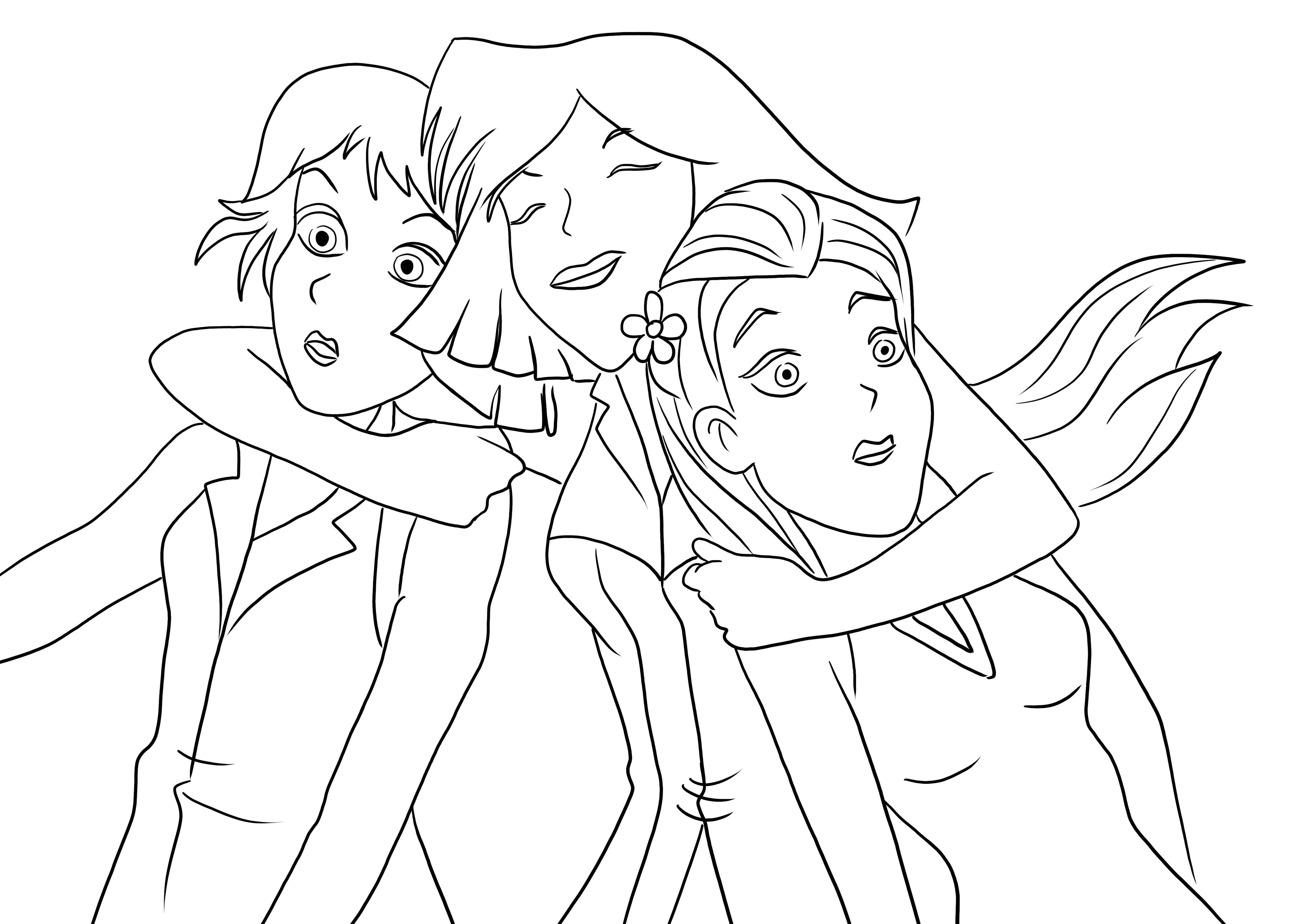All Totally Spies three friends to be printed and free coloring image