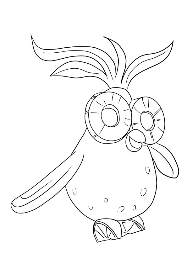 Free Fruit Cockatiel from Cloudy With a Chance of Meatballs for print-free and color for kids