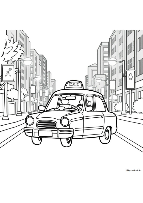 Cab Coloring Page