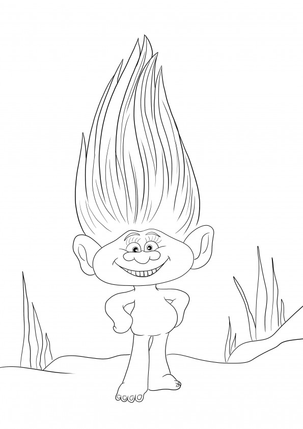 Guy Diamond from Trolls is easy to be printed and colored sheet
