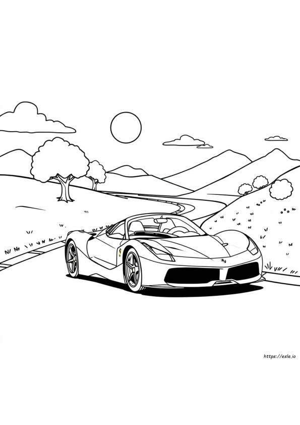 Printable Cool Ferrari Coloring Pages