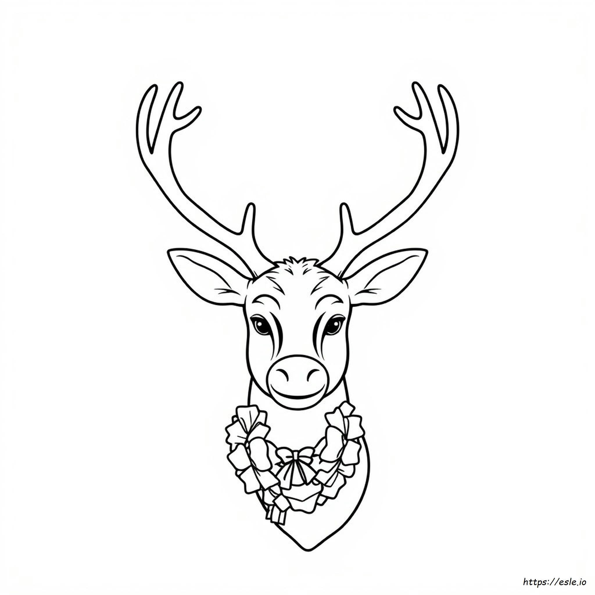 Reindeer Head Coloring Pages