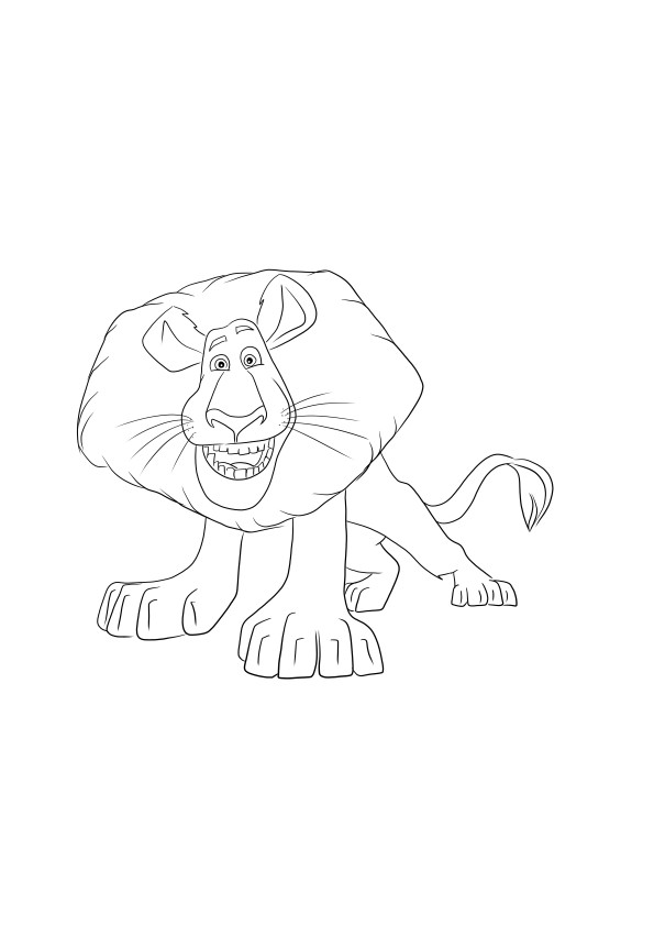 Alex le Lion à colorier et imprimer gratuitement pour que les enfants s'amusent