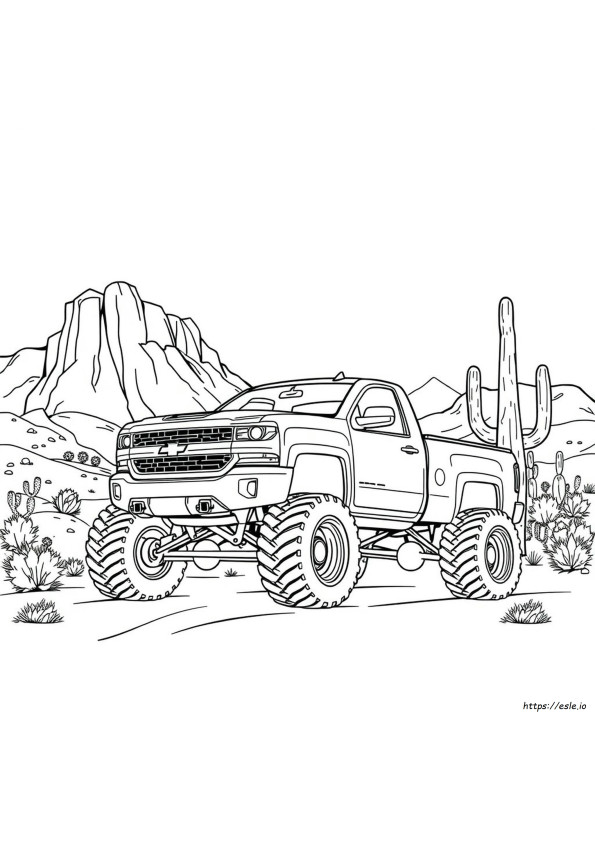 Jacked Up Chevy Truck Coloring Pages