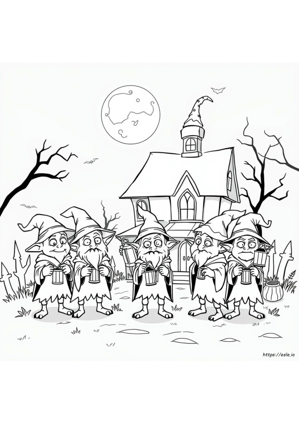 Pagina Da Colorare Del Goblin Di Halloween