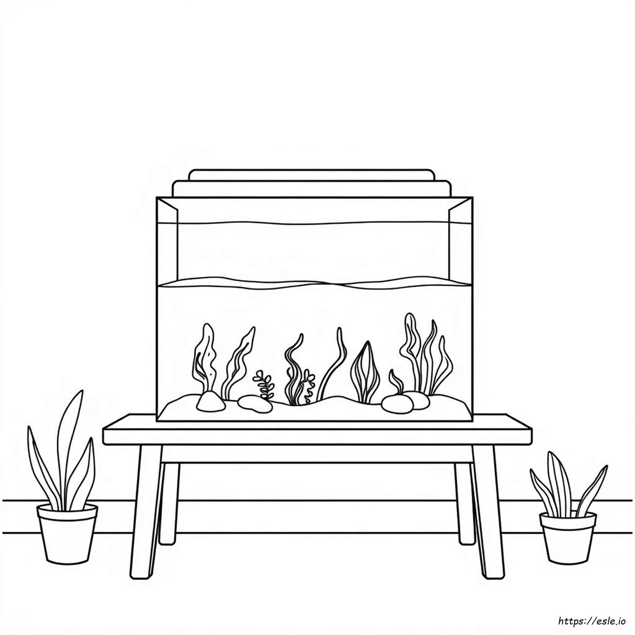 Empty Fish Tank Coloring Page