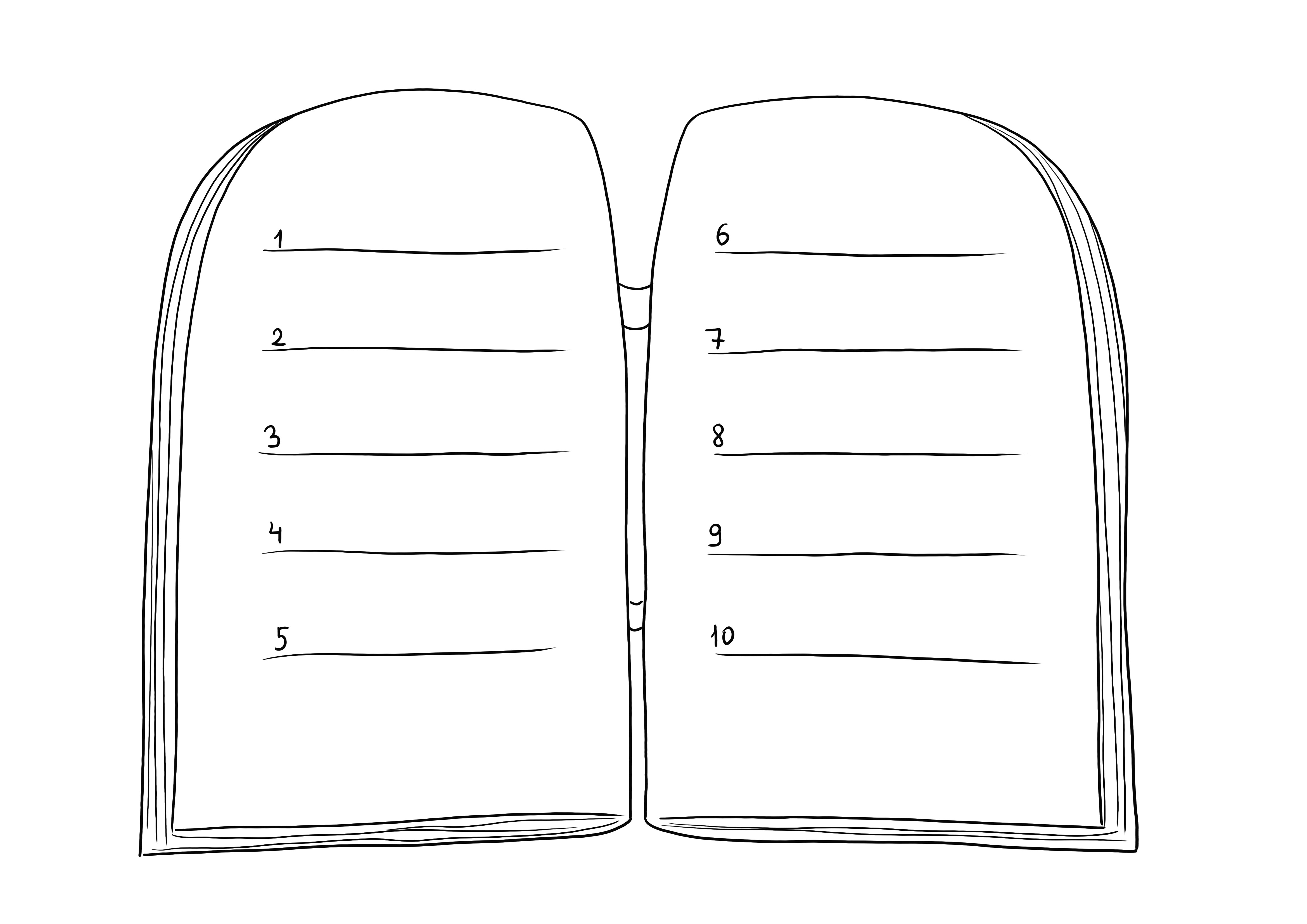 The free printable Ten Commandments coloring image free to print or download