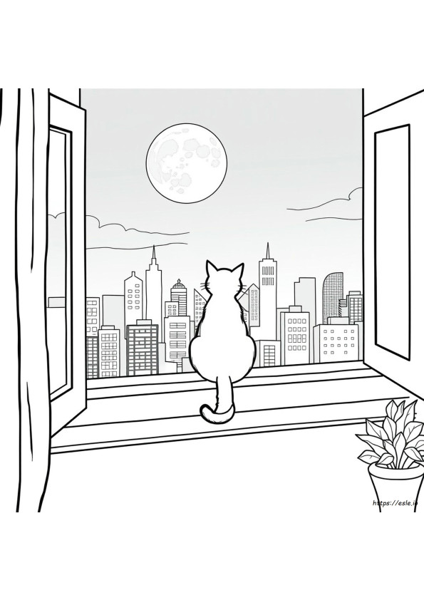 Black And White Coloring Cat