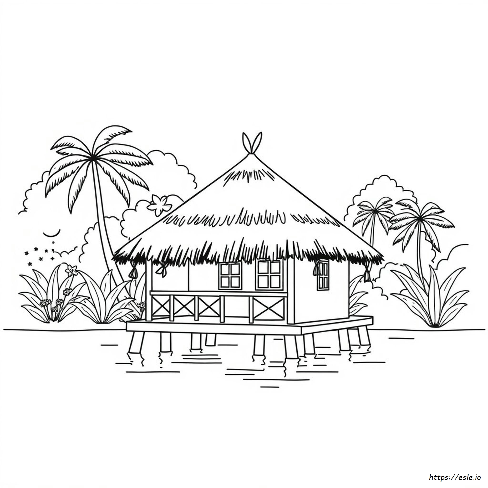 Nipa Hut Para Colorear