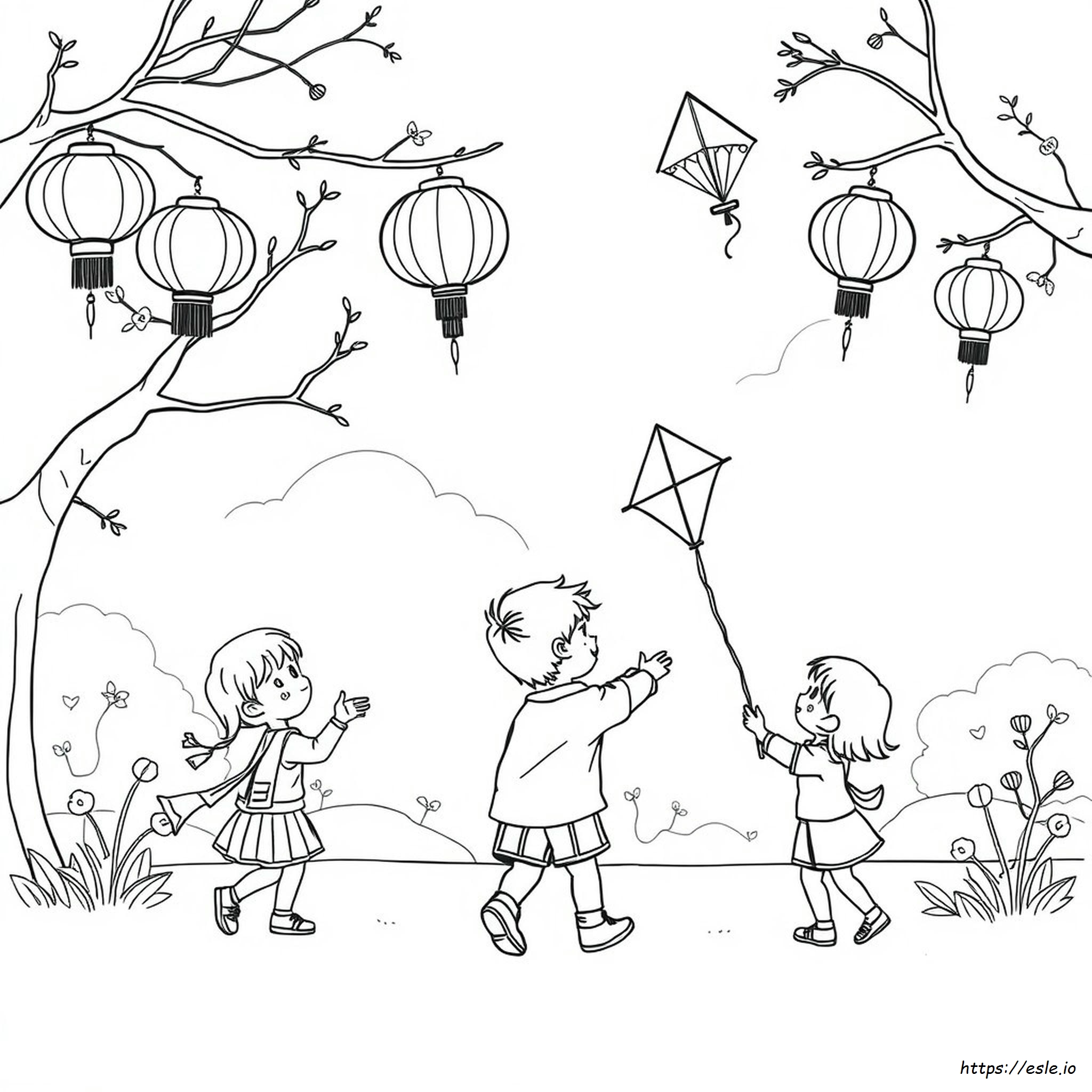Easy Chinese Coloring Pages