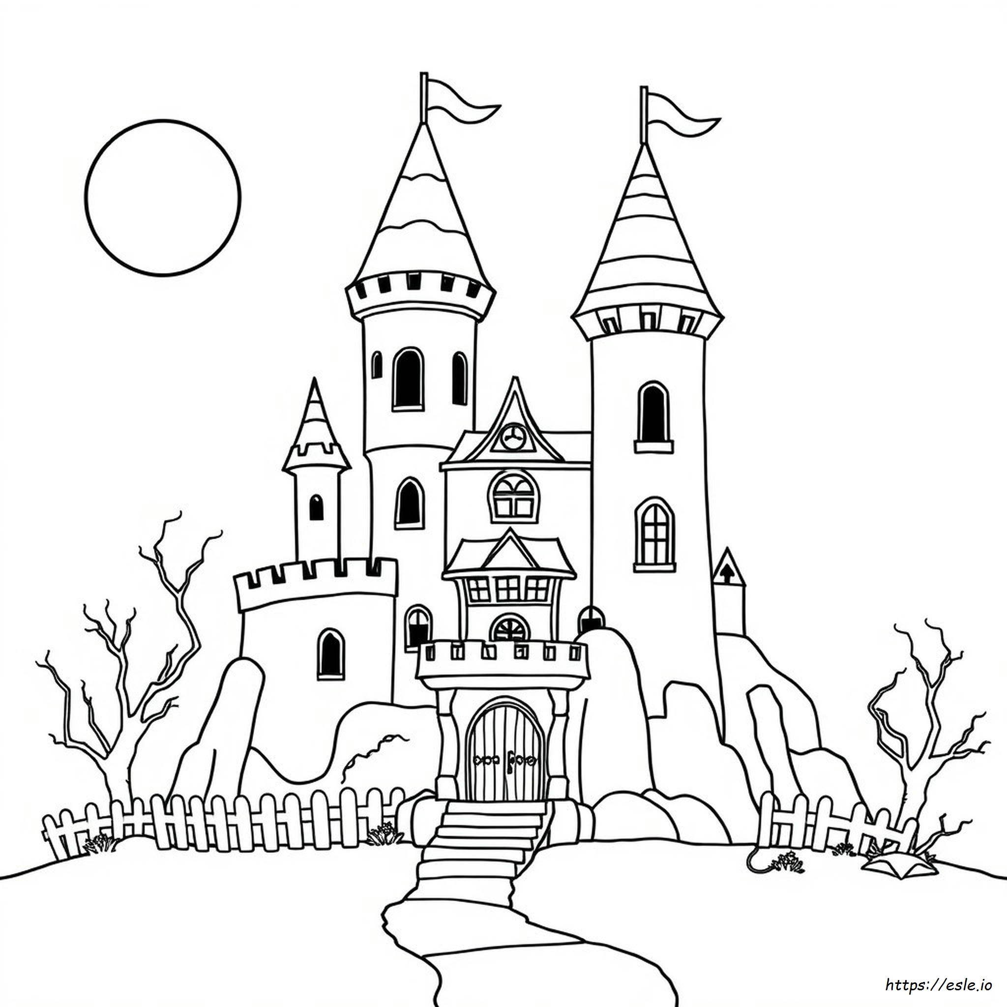 Castillo Espeluznante Para Colorear