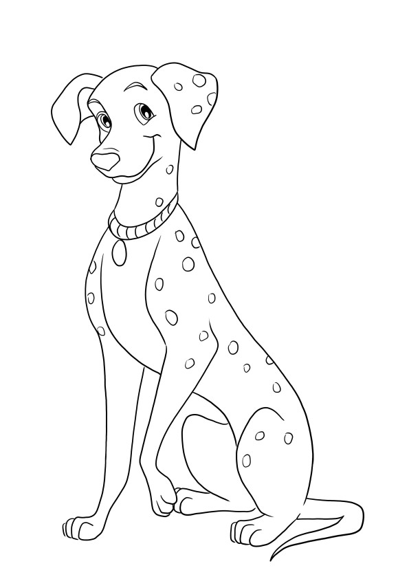 Free coloring image of Perdita from 101 Dalmatians ready to be printed for free