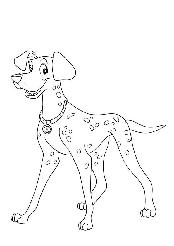Here is free printable of Pongo from 101 Dalmatians to color for kids