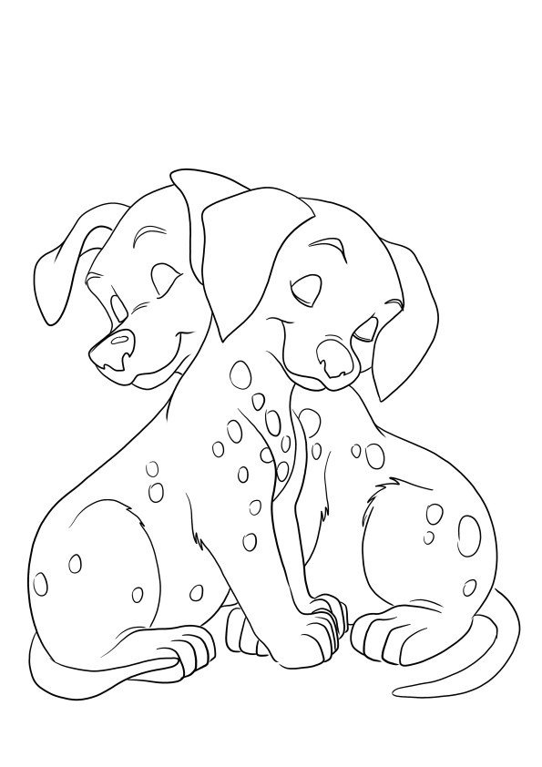 Beautiful coloring sheet of Toyo and Speedy hugging-free to download or save for later