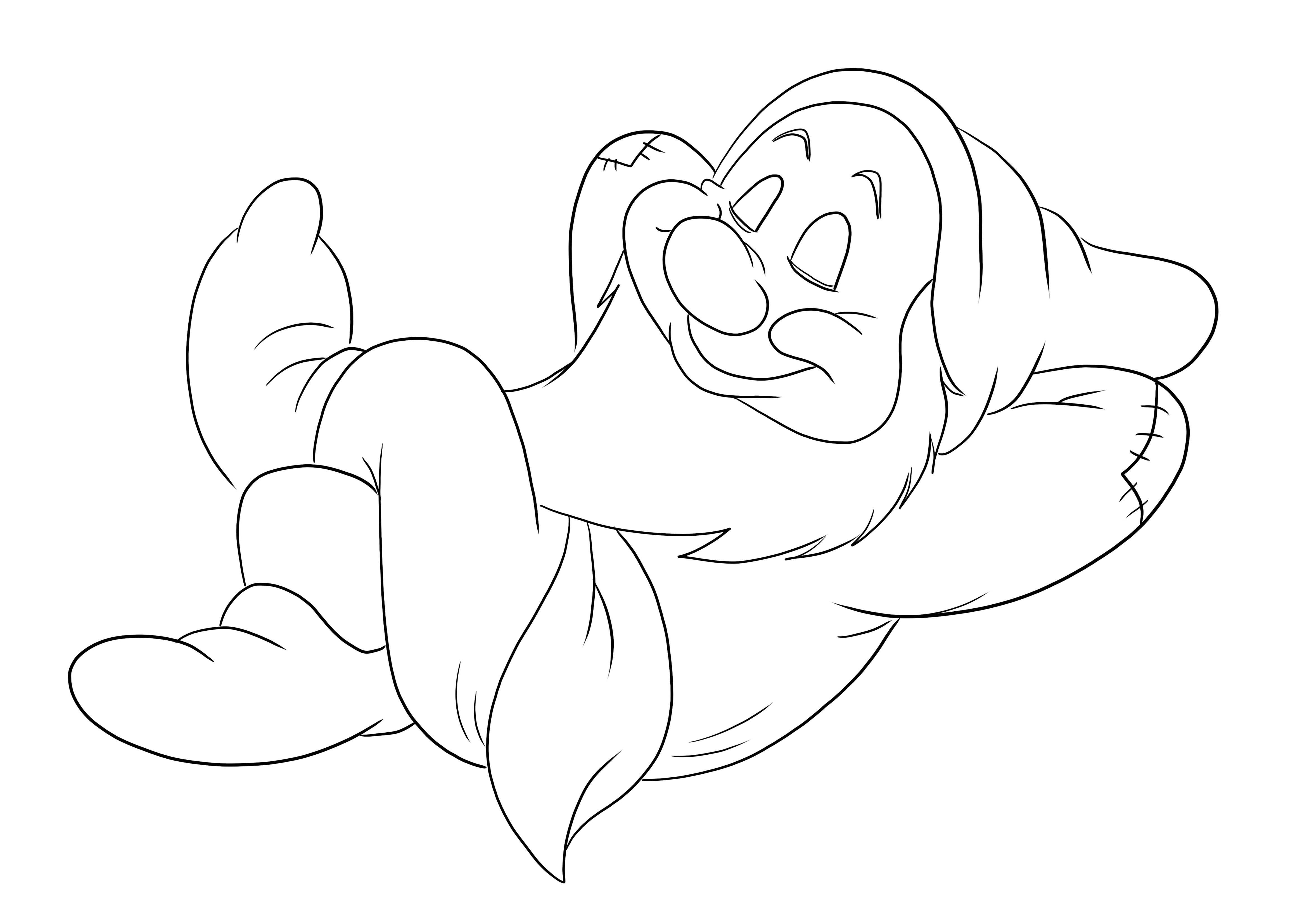 Free printing and coloring image of Bashful Dwarf for kids