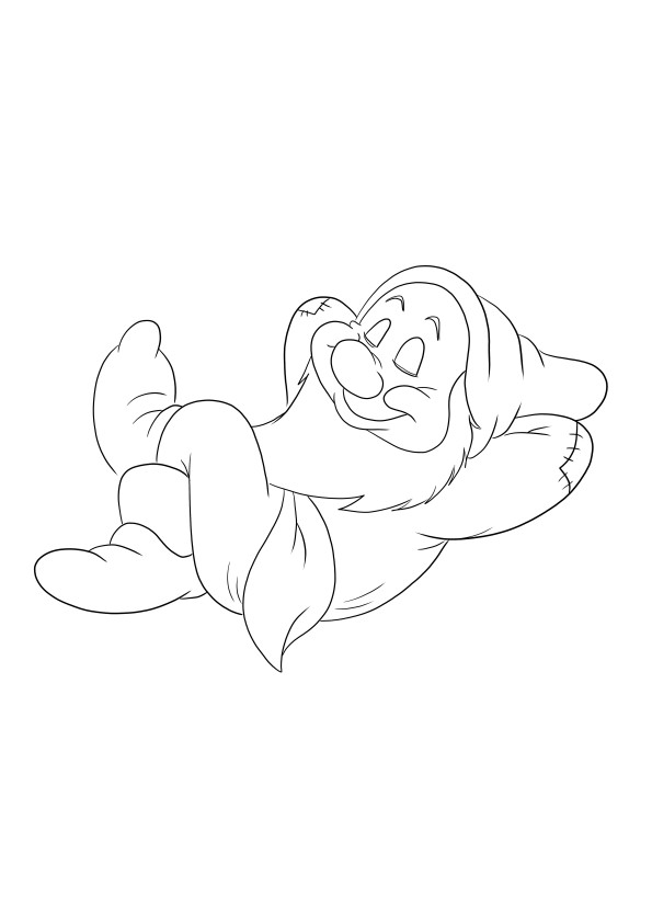 Free printing and coloring image of Bashful Dwarf for kids