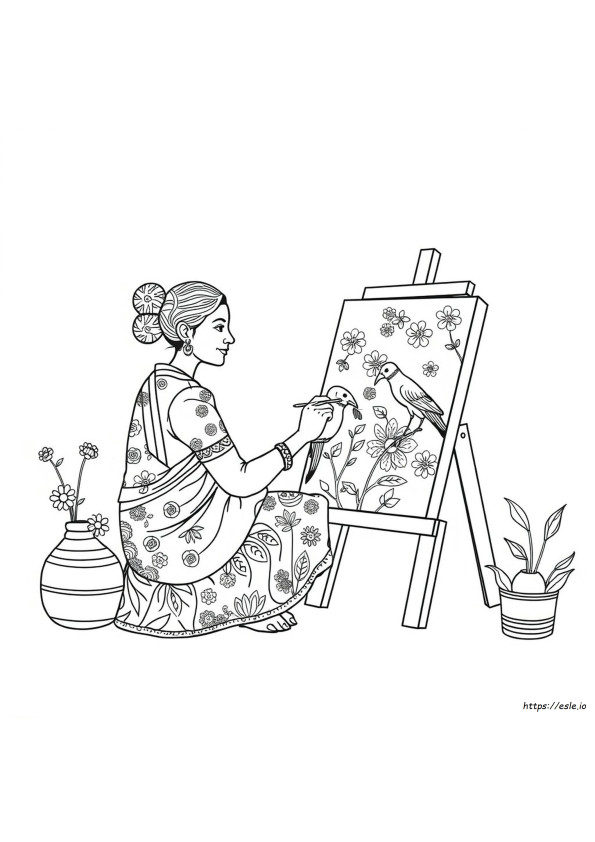 Madhubani Colouring Pages