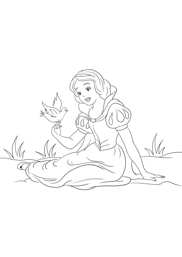Snow White and the Pigeon to download or print for free and color