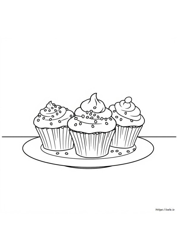 Cupcake Gambar Mewarnai Dapat Dicetak