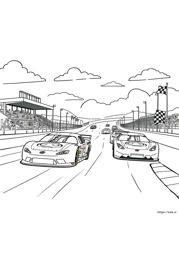 ナスカー レースカーの塗り絵
