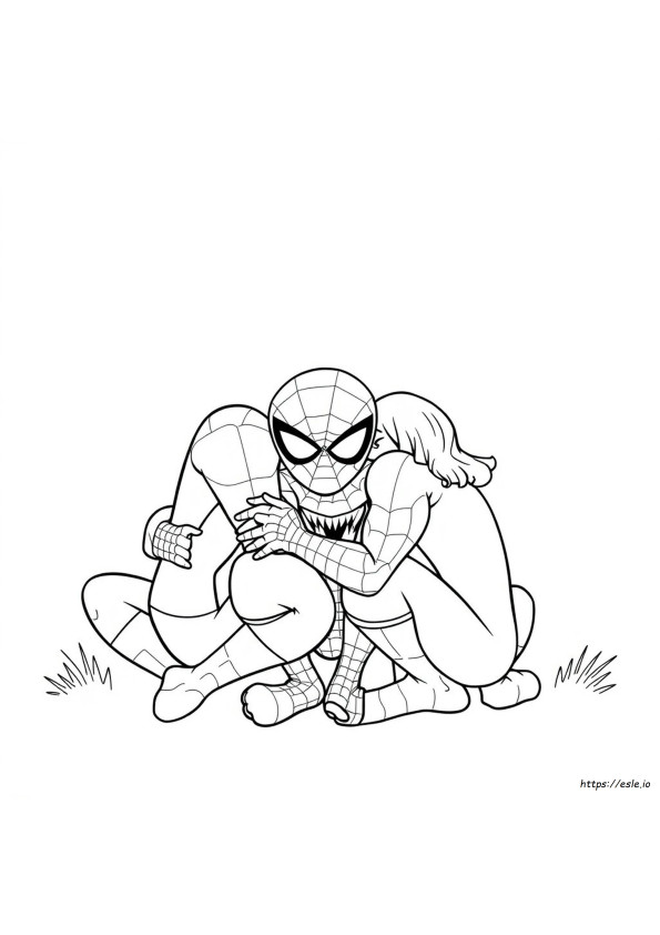 Spider Man Huggy Wuggy Coloring Pages