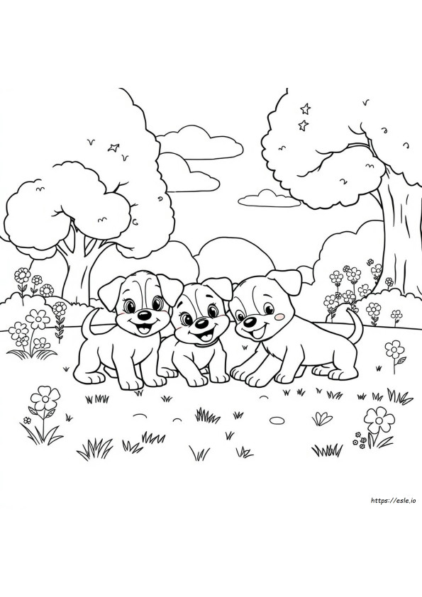 Puppy Pals Coloring Page