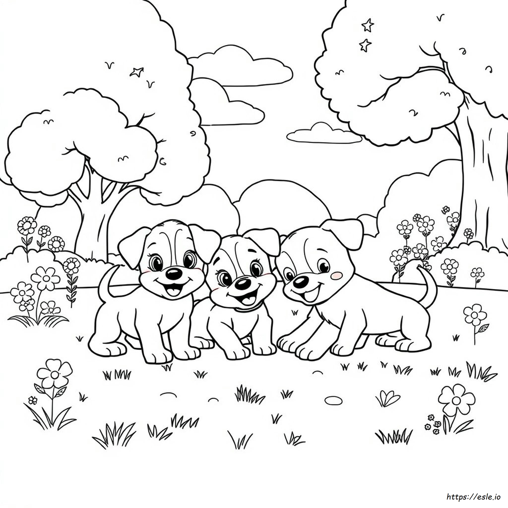 Puppy Pals Coloring Page