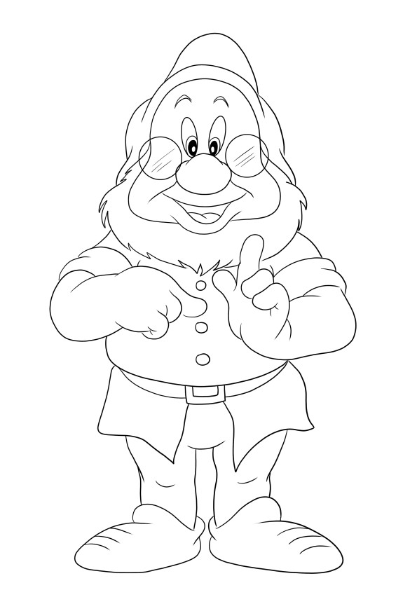 Doc Dwarf to color and download or save for later for all little fans