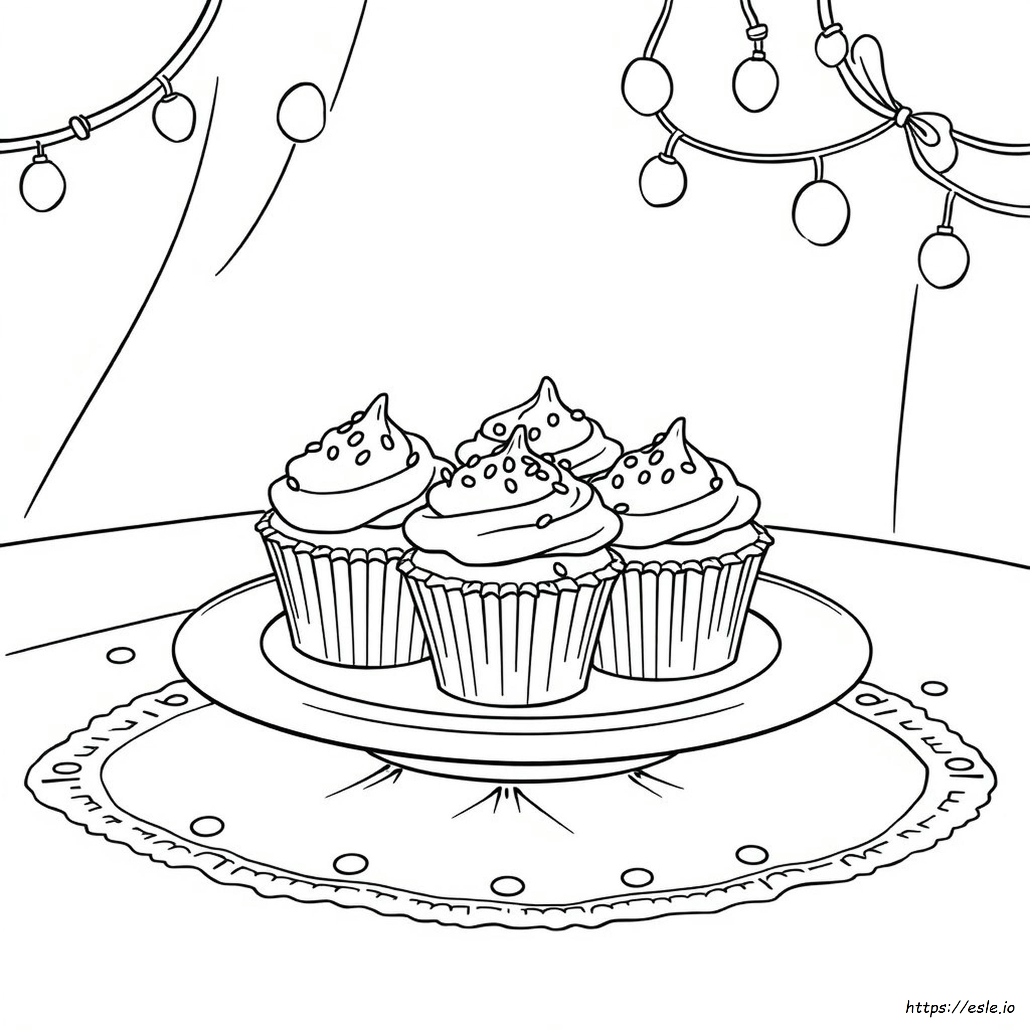 Cupcakes Colouring Page