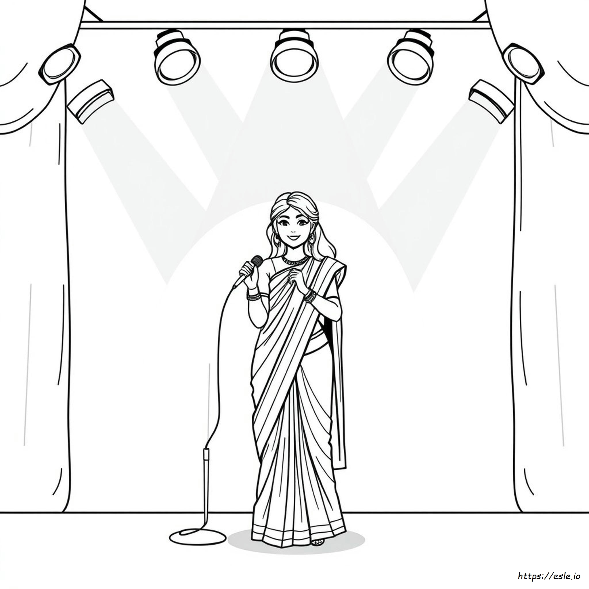 Meena Sing Coloring Page