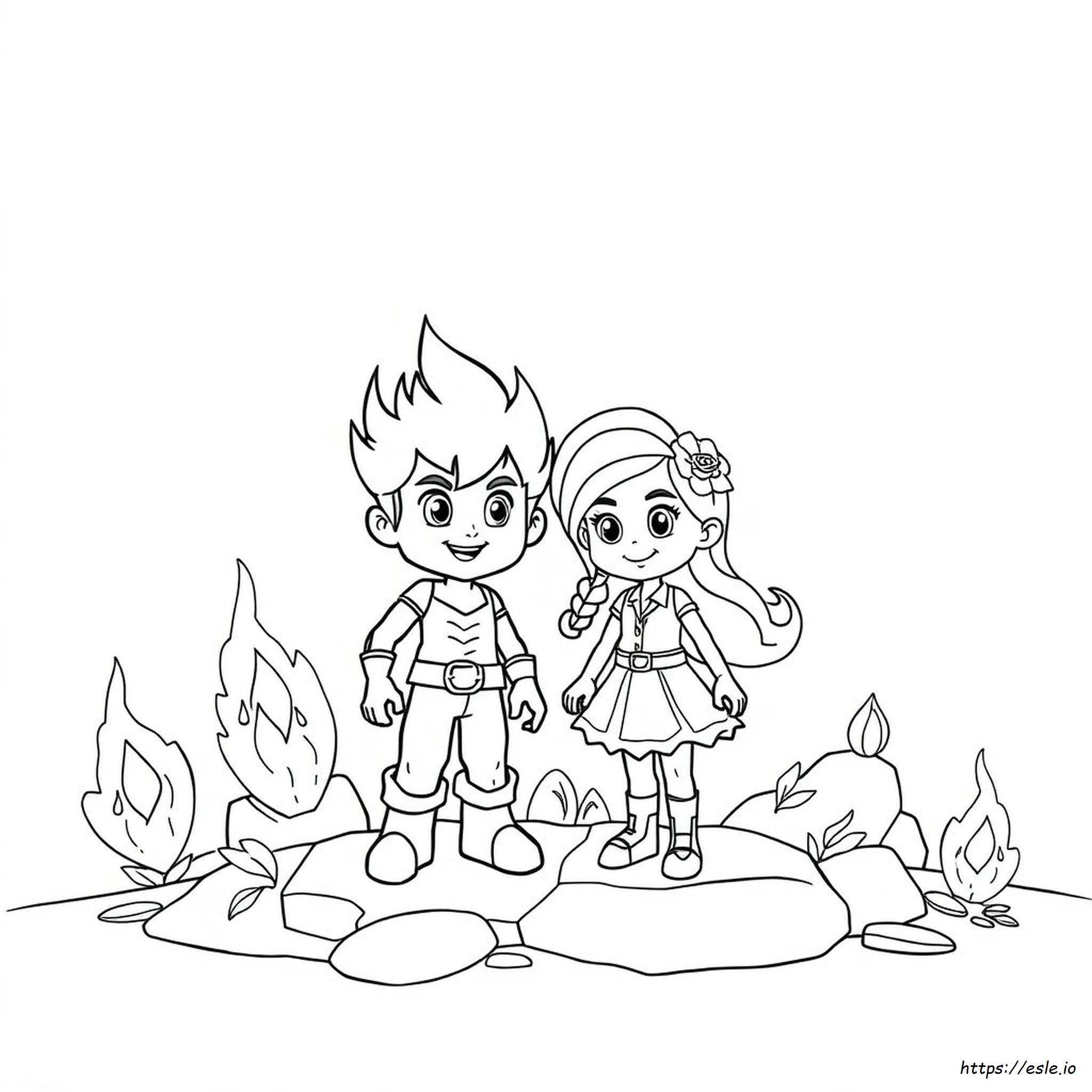 Dibujos Para Colorear De Fireboy Y Watergirl