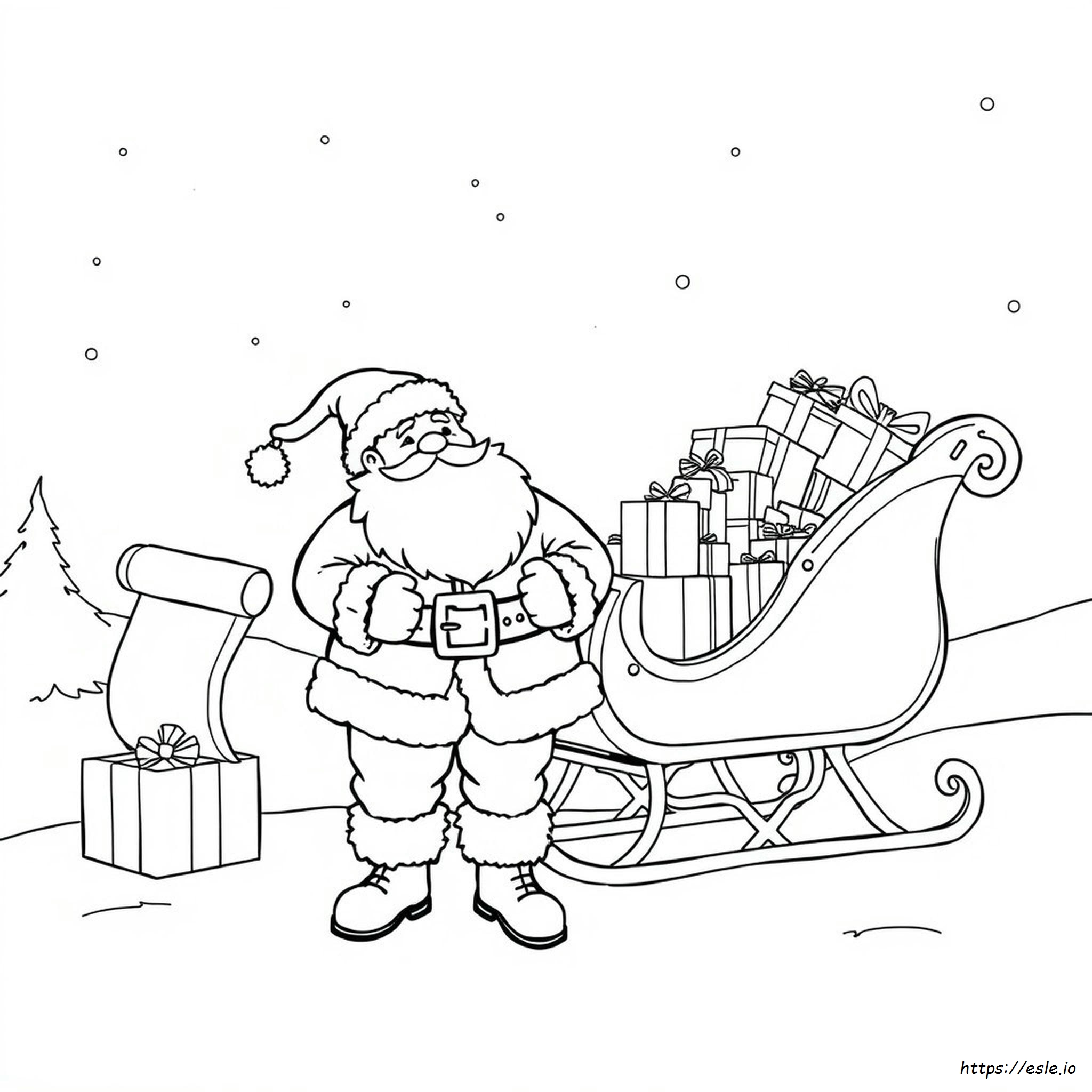 Santa Claus Sleigh Ride Coloring