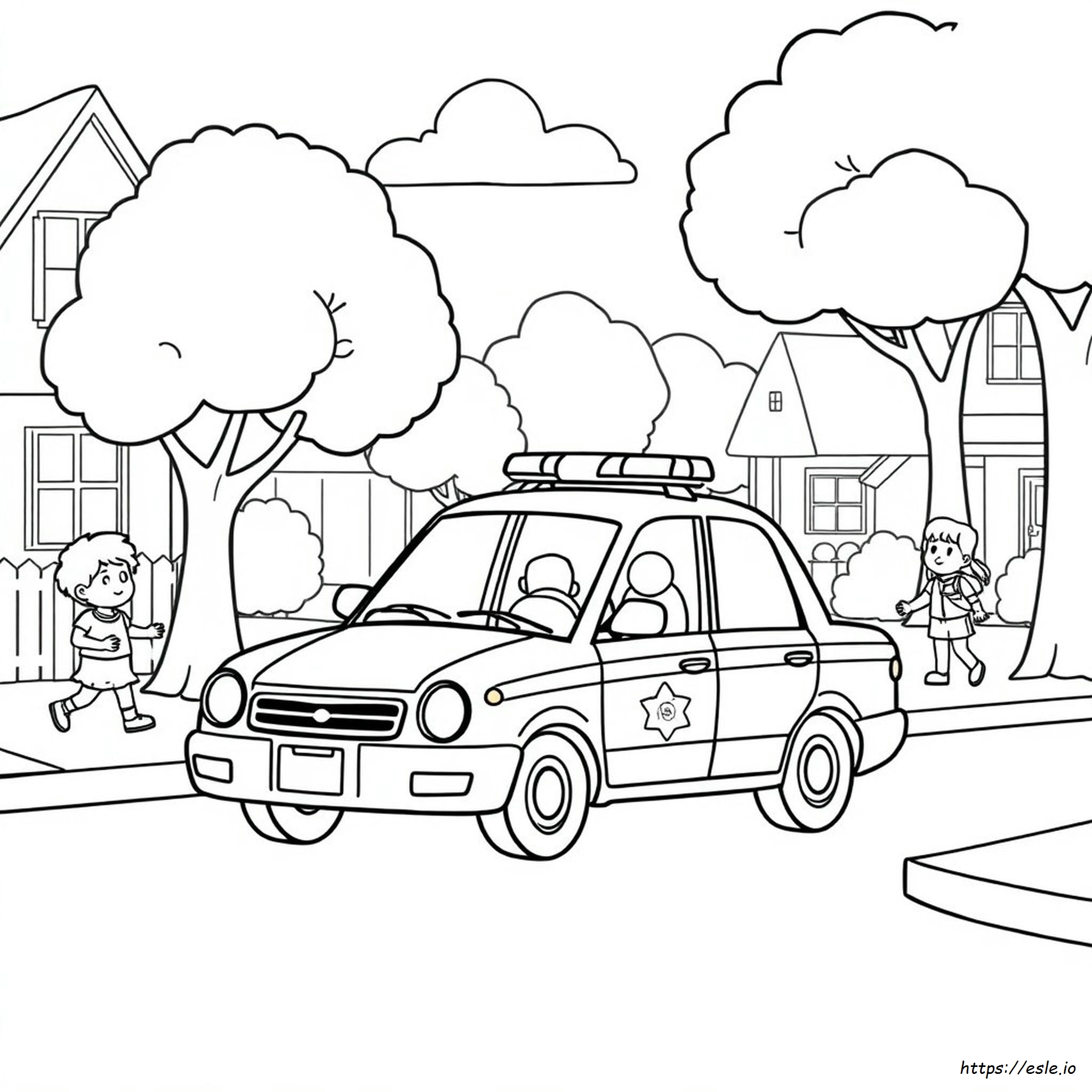 Preschool Police Car Coloring Pages