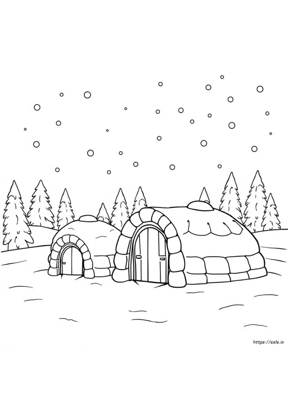Igloo For Colouring